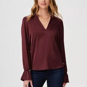 PAIGE | Laurin Blouse - Size Small - Wine. Like new!